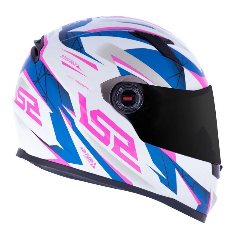 Capacete LS2 FF358 Special Branco Rosa e Azul