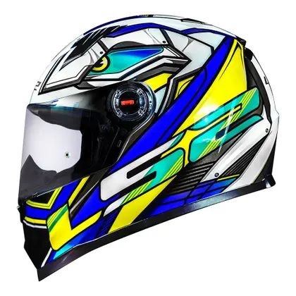 Capacete LS2 FF358 Grafismo Neon Azul e Amarelo